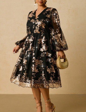 Rochie medie SHEIN CURVE, negru