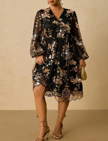 Rochie medie SHEIN CURVE, negru