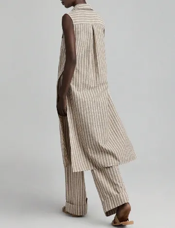 Camasa SHEIN, maro/alb