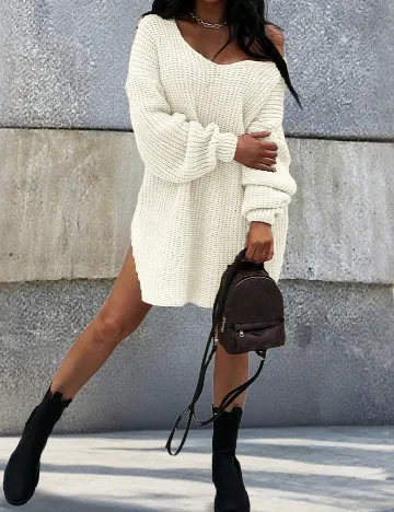 Pulover Oversize SHEIN, alb