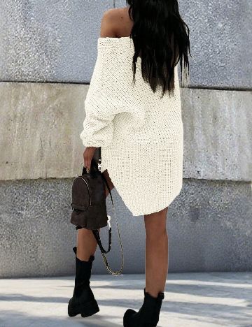 Pulover Oversize SHEIN, alb