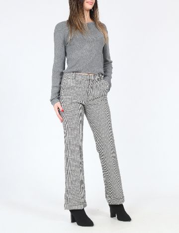 Pantaloni Zara, alb/negru