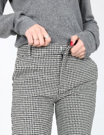 Pantaloni Zara, alb/negru