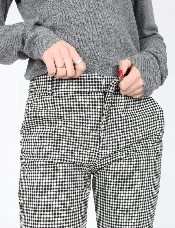 Pantaloni Zara, alb/negru