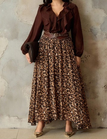 Fusta SHEIN CURVE, animal print
