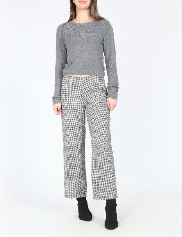 Pantaloni Zara, alb/negru