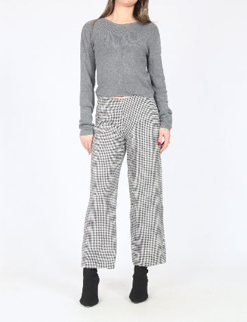 Pantaloni Zara, alb/negru