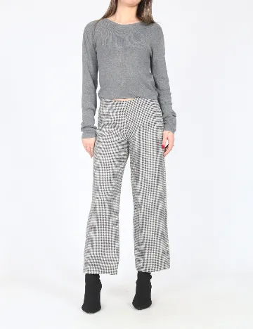 Pantaloni Zara, alb/negru