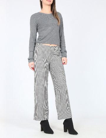 Pantaloni Zara, alb/negru