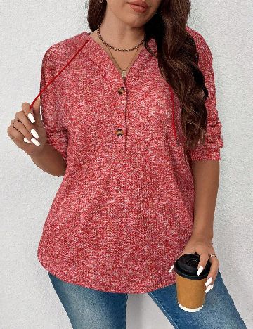 Hanorac SHEIN CURVE, rosu