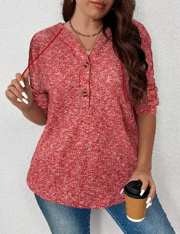 Hanorac SHEIN CURVE, rosu