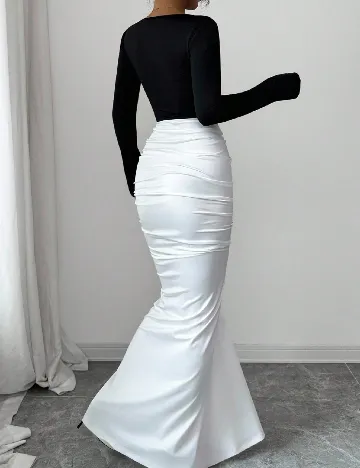 Rochie lunga SHEIN, negru/alb