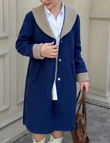 Palton Shein Kids, albastru