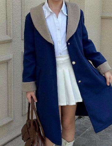 Palton Shein Kids, albastru