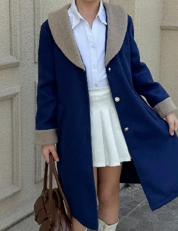 Palton Shein Kids, albastru