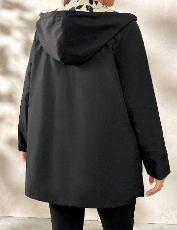 Jacheta reversibila SHEIN CURVE, negru/crem