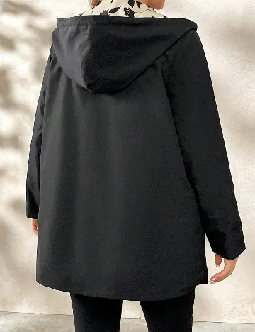 Jacheta reversibila SHEIN CURVE, negru/crem