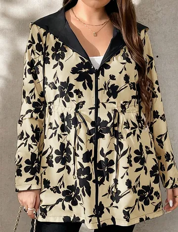 Jacheta reversibila SHEIN CURVE, negru/crem