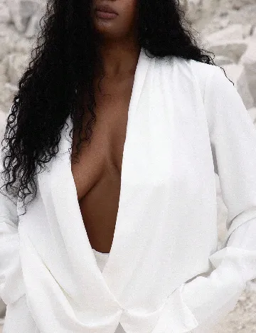 Sacou Musera Plus Size, alb