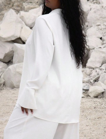 Sacou Musera Plus Size, alb