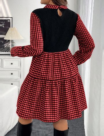 Rochie scurta SHEIN CURVE, rosu/negru