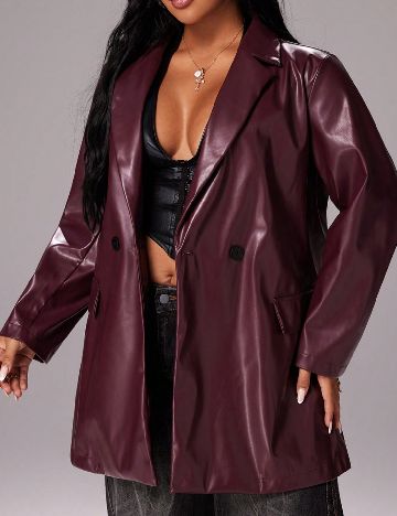 Sacou SHEIN CURVE, pruna