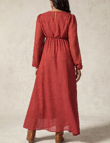 Rochie lunga SHEIN Maternity, caramiziu