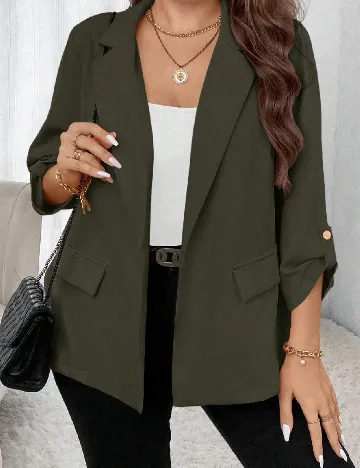 Blazer SHEIN CURVE, verde