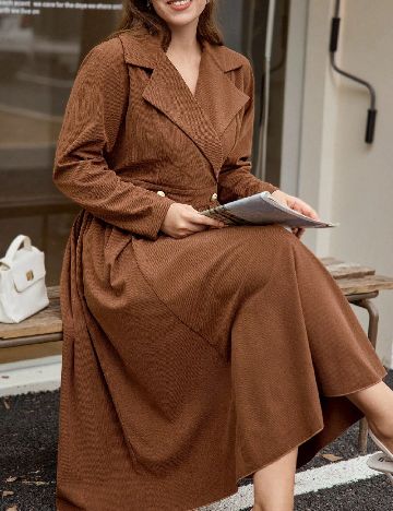 Rochie medie SHEIN CURVE, maro