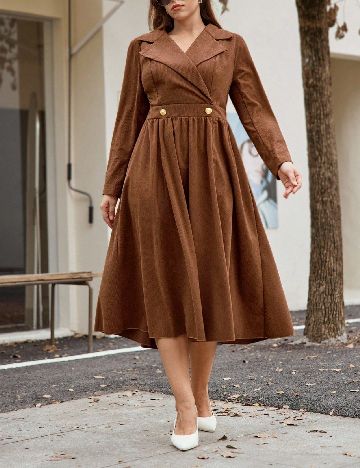 Rochie medie SHEIN CURVE, maro