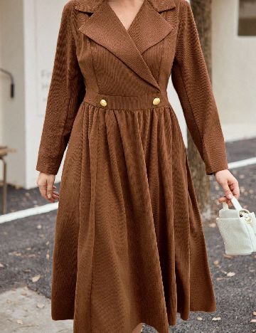 Rochie medie SHEIN CURVE, maro