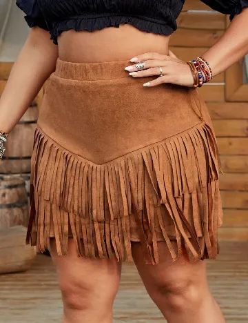 Fusta SHEIN CURVE, maro