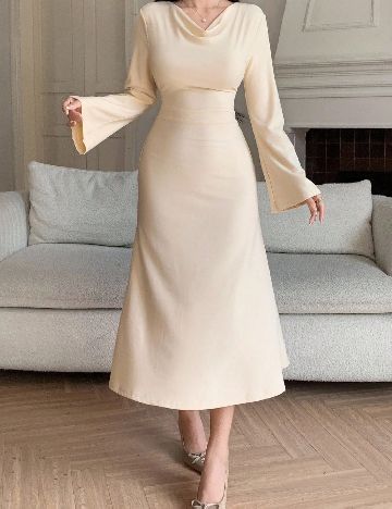 Rochie lunga Dazy, crem