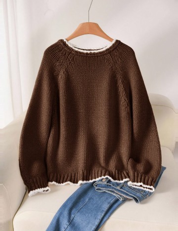 Cardigan SHEIN CURVE, maro