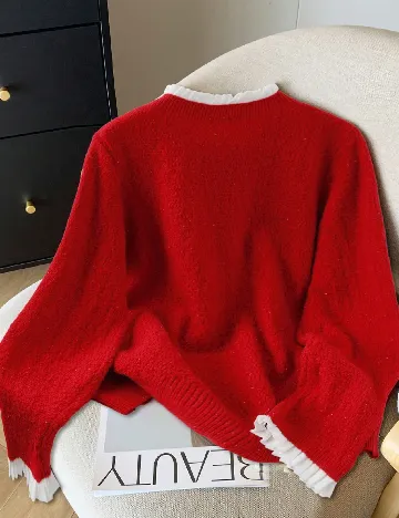 Cardigan SHEIN CURVE, rosu