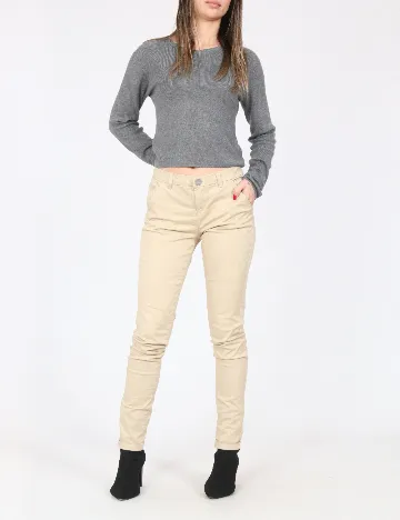 Pantaloni Bershka, crem