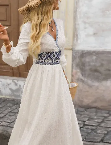 Rochie lunga SHEIN, alb/albastru