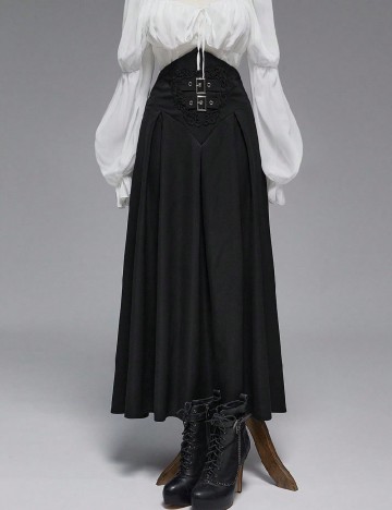 Fusta Romwe Plus Size, negru