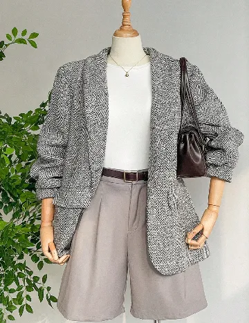 Sacou Emery Rose Curve, negru/alb