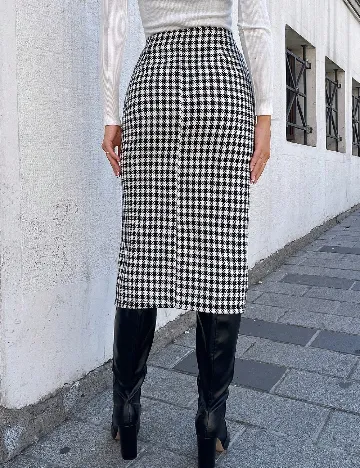 Fusta SHEIN, alb/negru