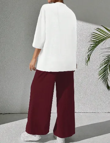 Compleu SHEIN, alb/visiniu