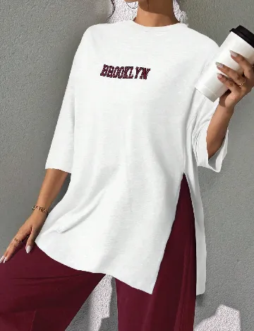 Compleu SHEIN, alb/visiniu