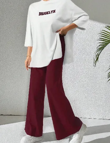 Compleu SHEIN, alb/visiniu