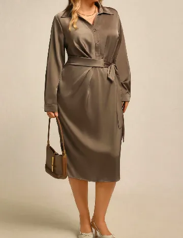 Rochie medie SHEIN CURVE, kaki