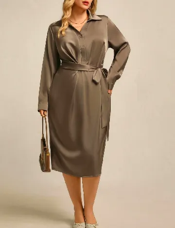 Rochie medie SHEIN CURVE, kaki