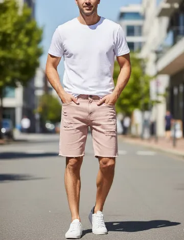 Pantaloni scurti Bershka, roz