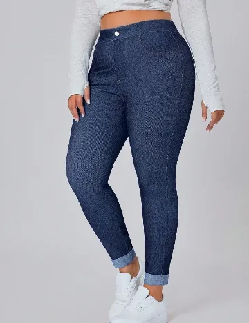 Pantaloni SHEIN CURVE, albastru