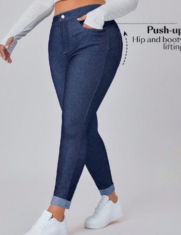 Pantaloni SHEIN CURVE, albastru