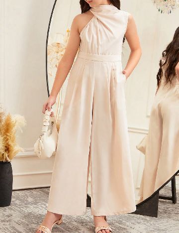 Salopeta Shein Kids, crem