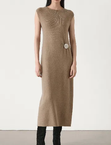 Rochie lunga Massimo Dutti, maro